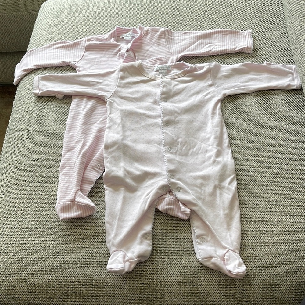 Set of 2 Kissy Kissy footies 0-3 months